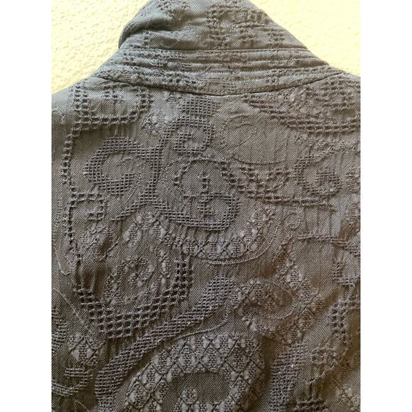 Dries Van Noten ~ BEAUTIFUL Utility Trench Coat Embroidered Navy ~ Sz Large - Picture 7 of 10